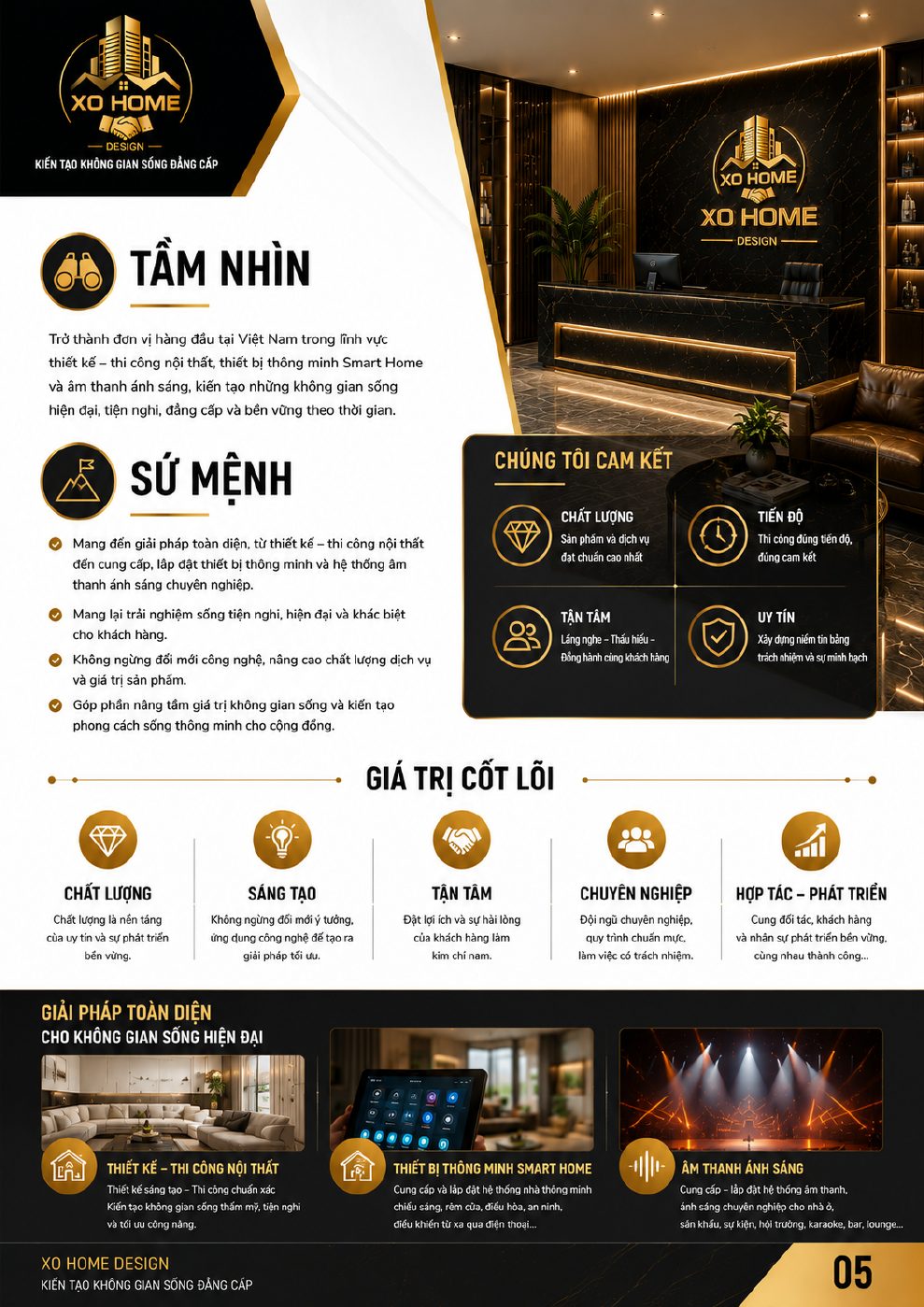 Tầm nhìn sứ mệnh và giá trị cốt lõi XO HOME DESIGN