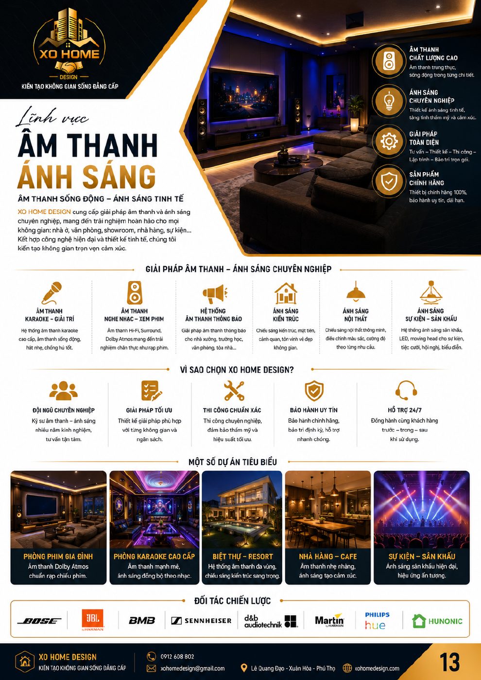 Âm thanh ánh sáng chuyên nghiệp XO HOME DESIGN